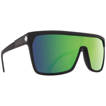 flynn sunglasses matte black w/ green spectra mirror