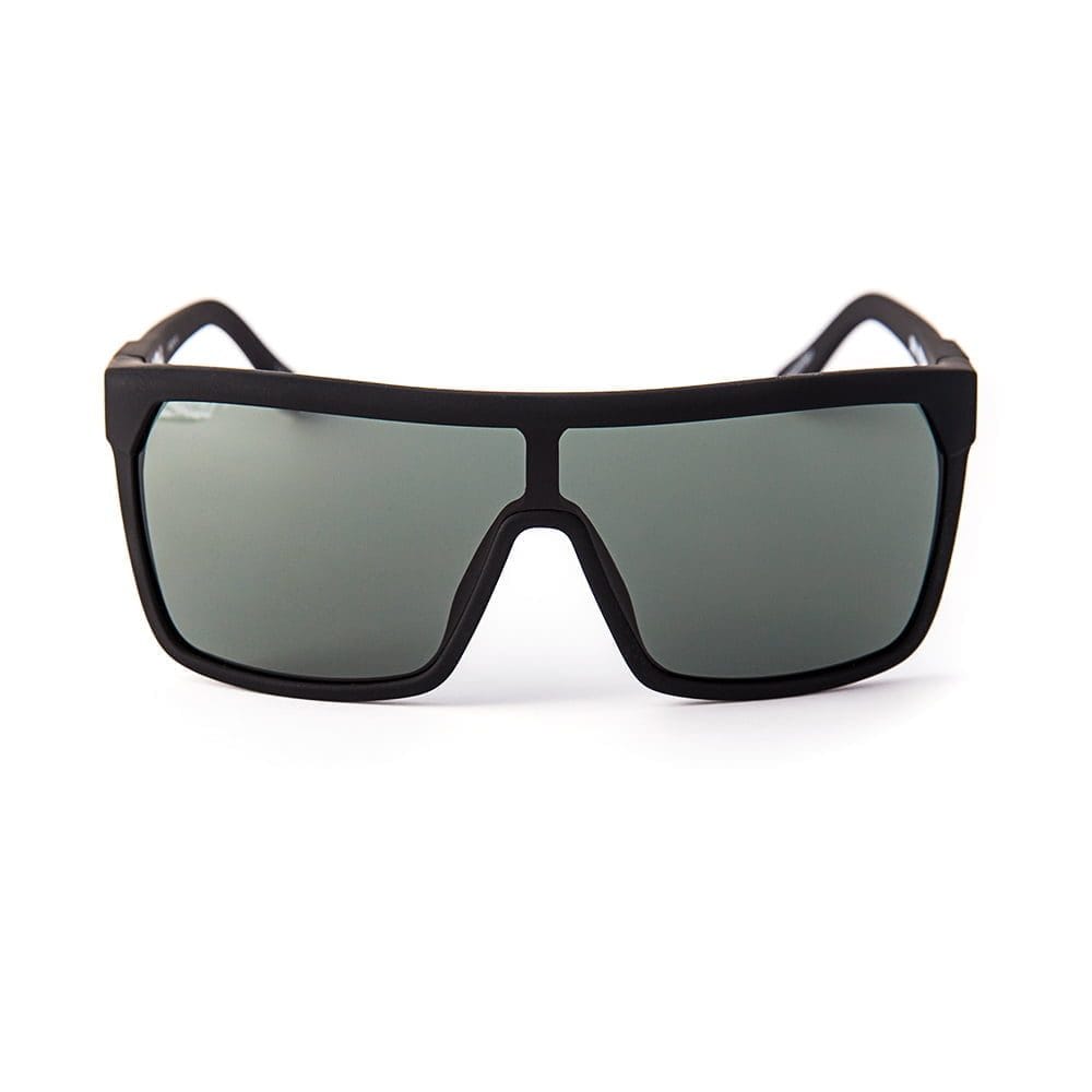 flynn sunglass soft matte black w/ happy grey green