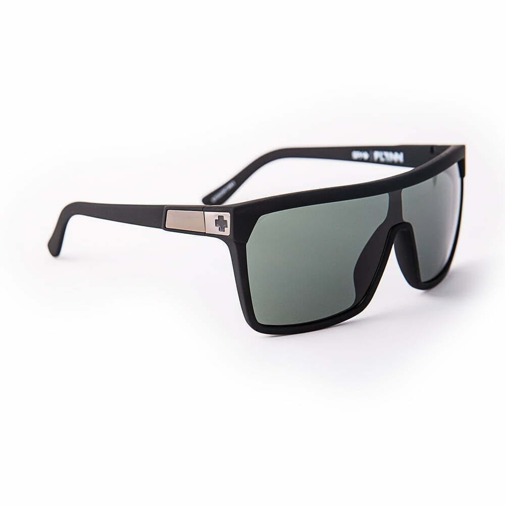 flynn sunglass soft matte black w/ happy grey green