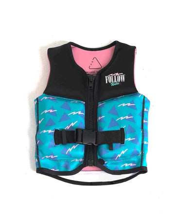 grommy jr life vest black teal