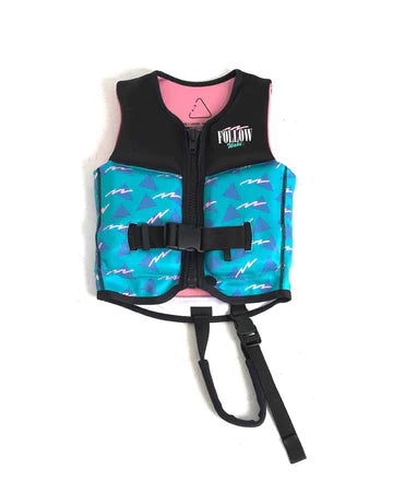 grommy jr life vest black teal