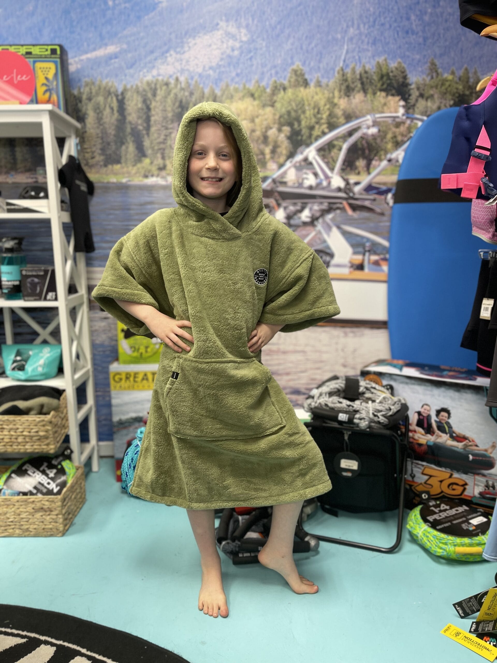 poncho teddy kids (olive green)