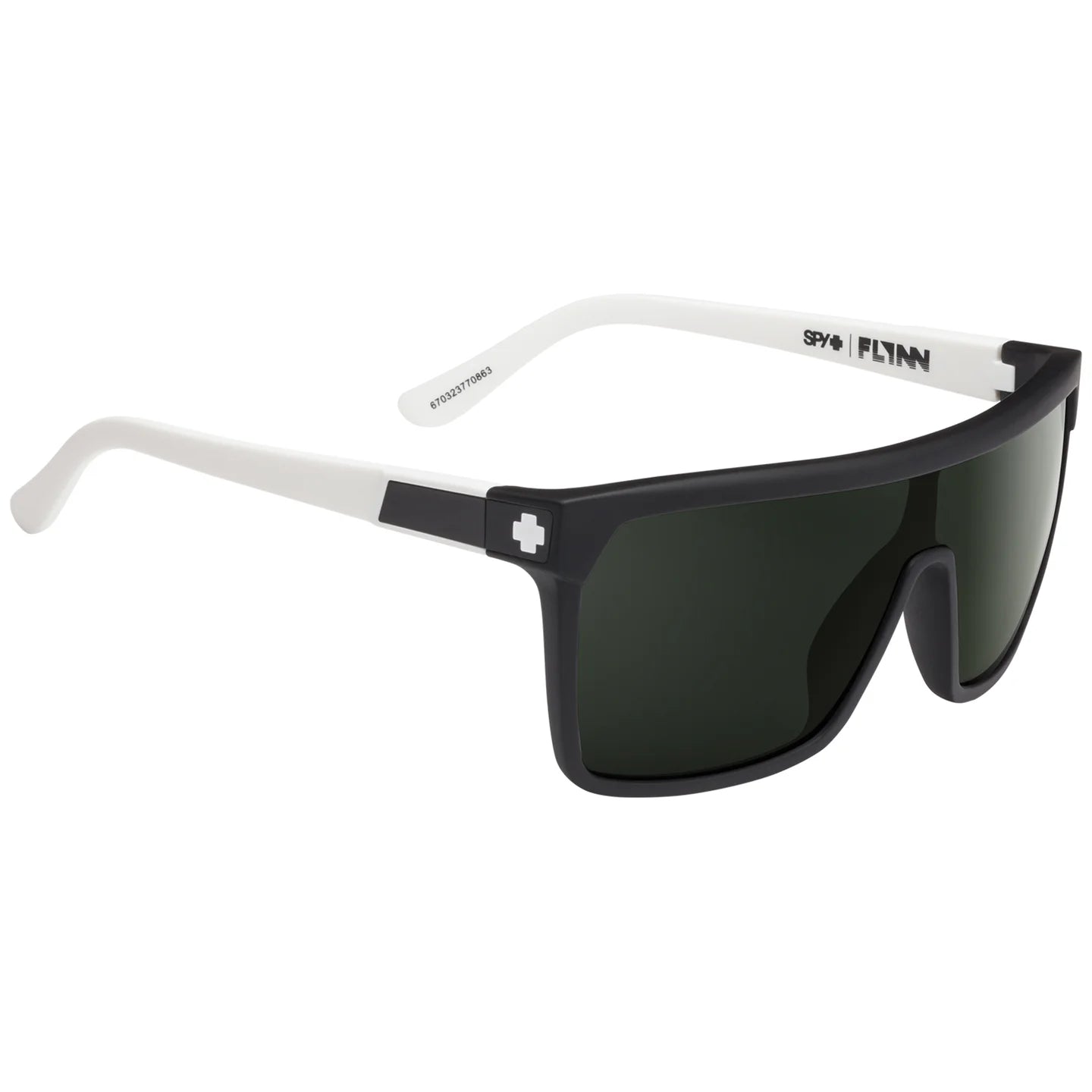 flynn sunglass matte ebony ivory w/ happy grey green