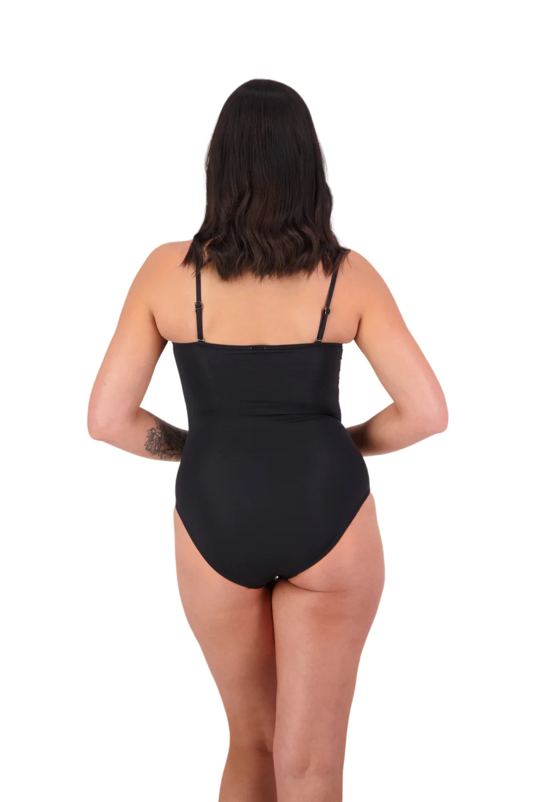 contours twist suit one piece swimsuit black